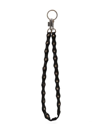 Guidi - stud-embellished leather keychain - men - Horse Leather - One Size - Black