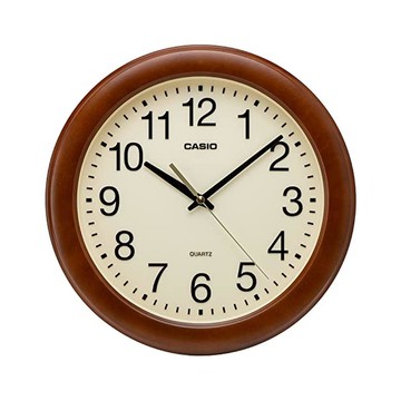 【日本直郵】Casio卡西歐 掛鐘棕指針木紋26cm靜音連續秒針IQ-136