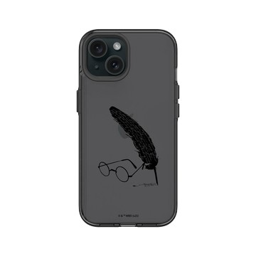 iPhone 15 Clear 酷墨灰 - 哈利波特 Harry Potter - 羽毛筆和眼鏡