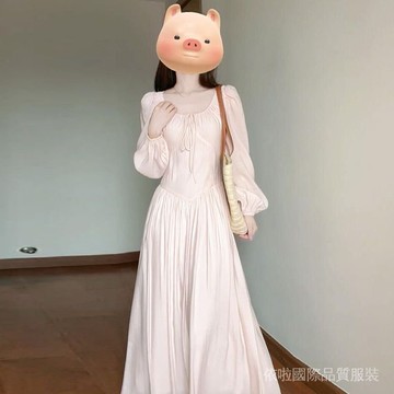 粉色長裙高級感法式新款夏2024女甜美溫柔風超好看初戀氣質連衣裙