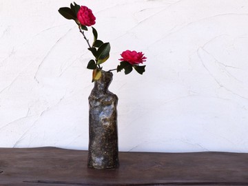 日本備前燒 手捏花瓶 獨一無二職人手作陶器 h3-129