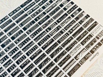 sensiary 復古黑方格字母貼紙