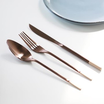 MY家 - 葡萄牙 Herdmar ALLEGRO 18/10不銹鋼 巧克力色 刀/叉/勺