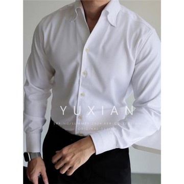 【CBD精英系列】一片領免燙抗皺商務休閑通勤長袖襯衫翻領四季款