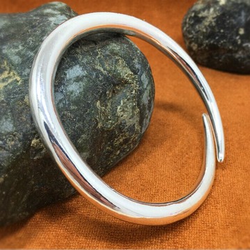 銀手鐲999足銀純銀飾品男女粗手大氣簡約胖子生日禮物送男友老公