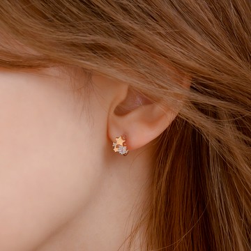 綻放小星星矽膠耳夾-B30044