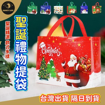 蝦皮隔日到貨【台灣出貨免運 聖誕禮物提袋】聖誕手提袋 禮物袋 防水 覆膜 防水防油 手提袋 禮品袋包 不織布 購物袋