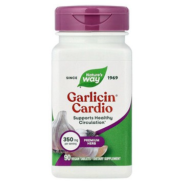 Nature's Way, Garlicin Cardio，350 毫克，90 片全素片