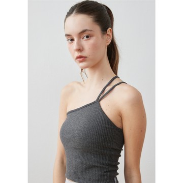 韓國 Parsley 瑜珈坑紋兩穿短背心  木炭灰 - S