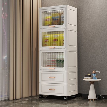 加厚透明抽屜式客廳收納櫃多層塑料臥室床頭櫃客廳廚房零食儲物櫃