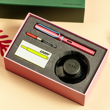 【LAMY】鋼筆 / AL-STAR 限量50ML鋼筆墨水禮盒-Rollerskate 電光紅(50ML墨水顏色隨機出貨/T10卡水顏色隨機出貨)- 官方直營旗艦館