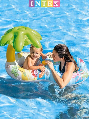 INDEX 親子泳圈 遮陽 雙人親子坐圈  造型戲水游泳圈#01-899 胖寶貝