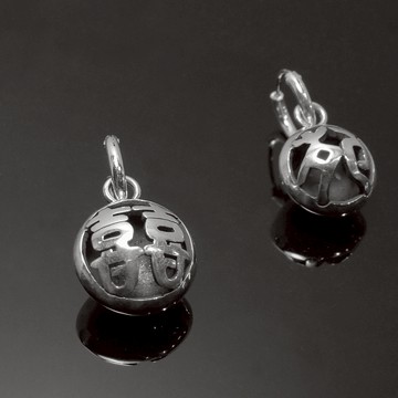 姓名系列 / 中文姓名生肖字球耳環 / 925銀 / 客製化