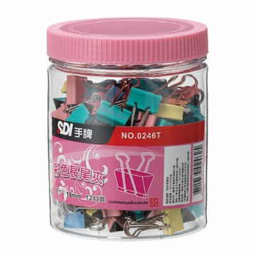 手牌SDI 0246T彩色長尾夾19mm×144支