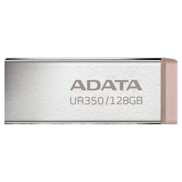 ADATA 威剛 USB3.2 隨身碟 奶茶色 UR350 128GB 高速傳輸 輕巧便攜 金屬質感  1個