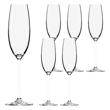 Bormioli Rocco Premium 無鉛水晶香檳杯 250ml 超薄細緻杯口 一體成型 無接縫  6個