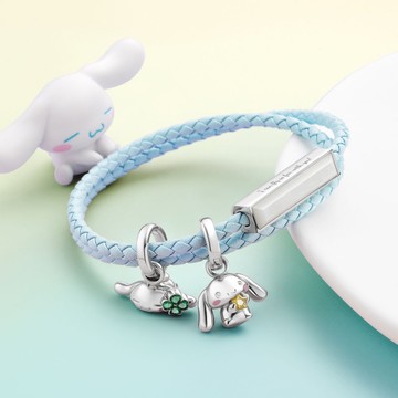 Cinnamoroll 特別版 客製化刻字 編織皮革寶石手環 (5色)