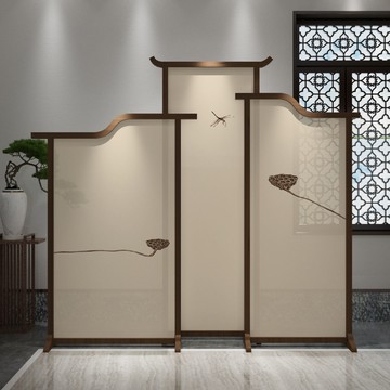 公司貨 超低價 新中式禪意屏風隔斷客廳辦公室酒店大廳茶室進門遮擋移動實木定制 快速發貨
