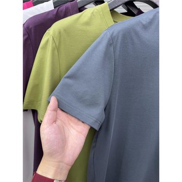 svip~高奢萊賽爾天絲TEE 夏季男士圓領純色涼感舒適休閑短袖T恤潮