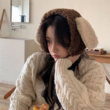 免運🔮秋冬季新款小狗耳朵可愛保暖耳罩毛茸茸洋氣時尚繫帶防風護耳萌妹耳套毛耳罩毛絨耳套 防風耳罩 冬天耳套 耳罩 耳朵套