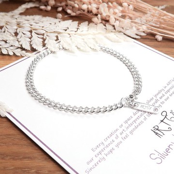 率性繩索手鍊(3.5mm中寬鍊) 925純銀刻字手鍊