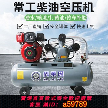 【台灣公司 可打統編】新款風冷柴油空壓機氣泵高壓野外修車補胎打黃油潛水泵車載式小型