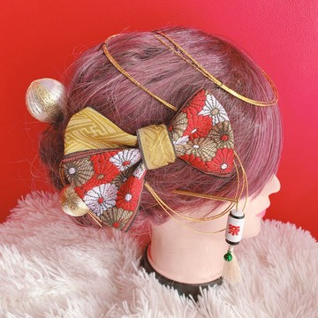 藺草（いぐさ）布邊飾品☆祭典髮飾☆成人式髮飾☆婚禮髮飾☆和服袴髮型☆畢業典禮髮飾☆飾帶☆頭飾☆神轎☆日式節慶☆YOSAKOI