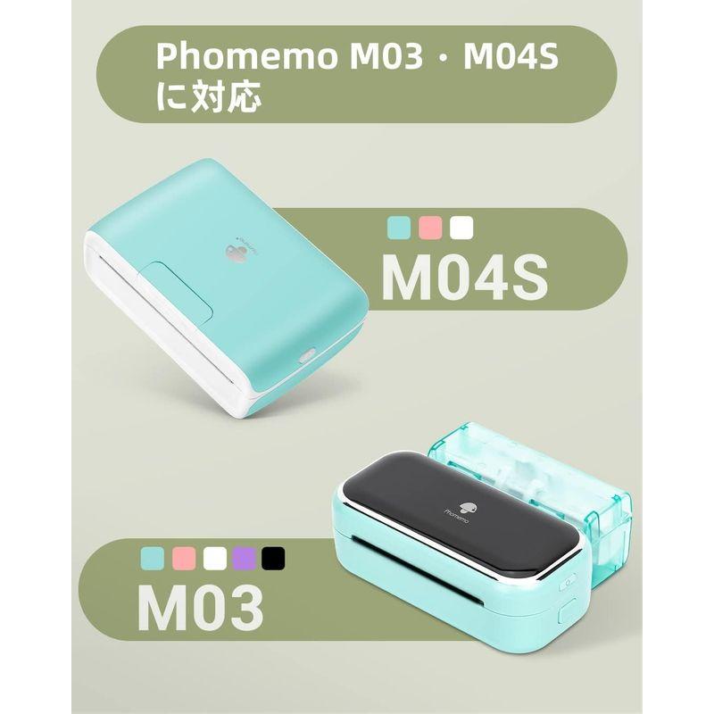 Phomemo 幅80mm 用紙 M03・M04AS対応 純正 透明 感熱ロール紙 幅80mm 3巻セット ロールペーパー テープ ポータブ