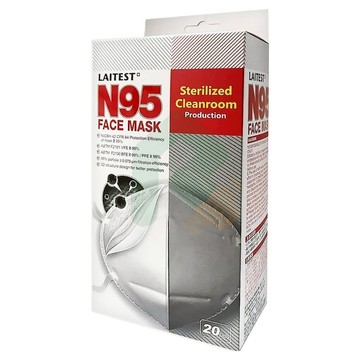 LAITEST 萊潔 N95醫療防護口罩  雪花白  20片  1盒