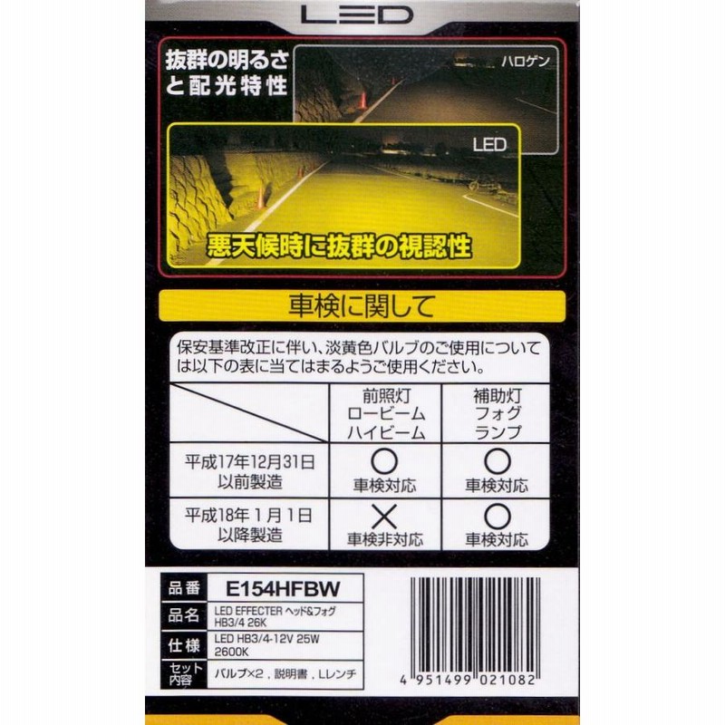 フォグランプ　LED IPF hb3