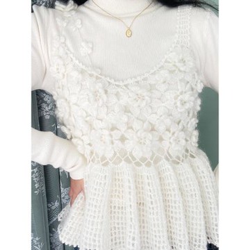 趣織社花兮吊帶手工DIY編織鉤針毛線團吊帶衣服自制材料包亻