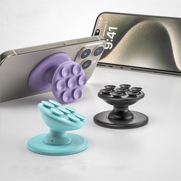 手機支架背貼推拉吸盤桌面折疊高級感便攜氣囊伸縮支架雙面膠粘貼