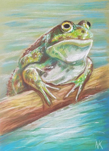 青蛙藝術油畫肖像寵物肖像藝術原畫
