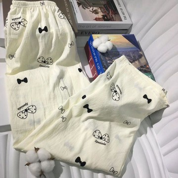 台灣出貨 新款春夏睡褲少女雲朵棉長褲ins卡通甜美可愛遛彎褲薄款家居褲秋 單件睡褲長褲 休閒褲女 家居褲 居家褲子