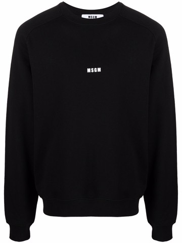 MSGM - logo-print sweatshirt - men - Cotton - XL - Black