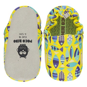英國 POCO NIDO 手工嬰兒鞋 (金黃彩虹魚魚)