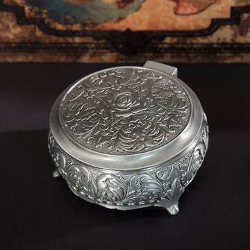 復古金屬工藝創意飾品收納戒指耳環圓形小手鐲首飾盒擺件禮品盒