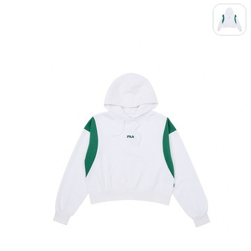 【FILA】女性 長袖連帽T恤-白色 5TEY-5846-WT