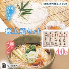 亀山製麺所のうどん・ひやむぎセット40人前(20束) 012-F44