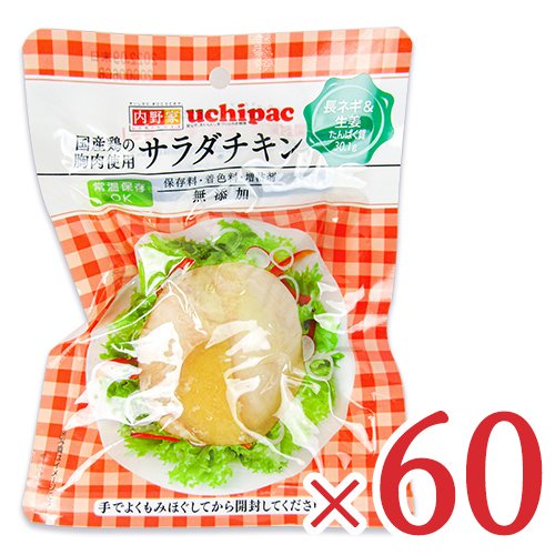 内野家 uchipac 国産鶏 サラダチキン 長ネギ生姜 100g × 60個 ケース販売