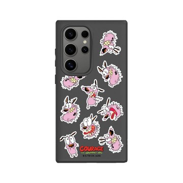 Galaxy S24 Ultra SolidSuit 黑 - Courage the Cowardly Dog膽小狗英雄 - 驚嚇表情包