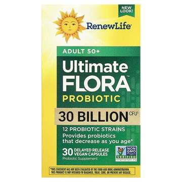 Renew Life, Ultimate Flora™ 益生菌，50 歲以上成年人，300 億 CFU，30 粒緩釋全素膠囊