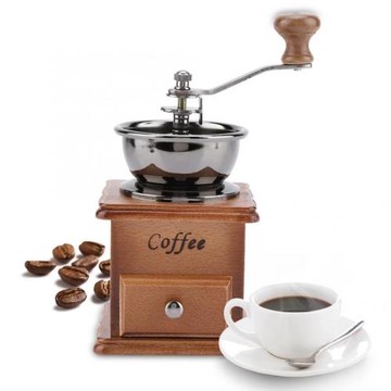 手搖磨豆機咖啡研磨機家用磨粉機復古木質咖啡磨 Coffee Grinder