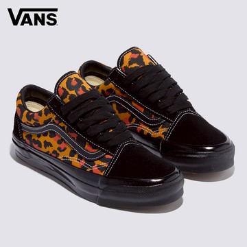 Vans Premium LX Old Skool 男女款黑色豹紋滑板鞋
