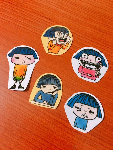 玖玖女孩很有事    表情篇   防水透明貼紙