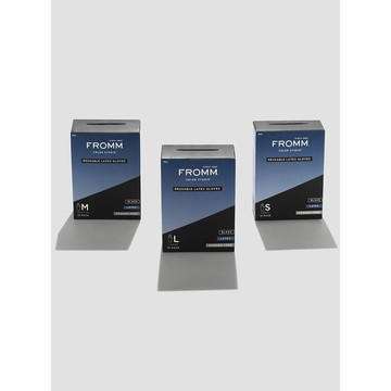 可重複使用黑色乳膠手套12入 S / M / L 所有沙龍化學過程 ＃FROMM