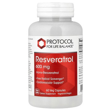 Protocol for Life Balance, 白藜蘆醇，600 毫克，60 粒素食膠囊