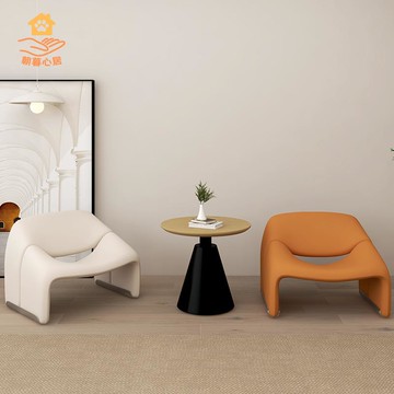 北歐輕奢異形售樓部酒店會客洽談接待桌商務休閑椅組合休息區圓桌zm7181