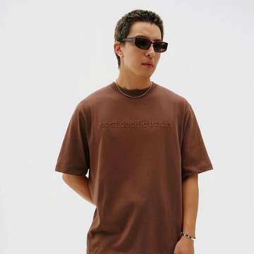 韓國 ept 浮雕 LOGO TEE 咖啡 - M