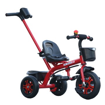 三輪推車 JIASHUO 甲碩 三輪推車/緩震溜娃車 免充氣防爆胎-紅色